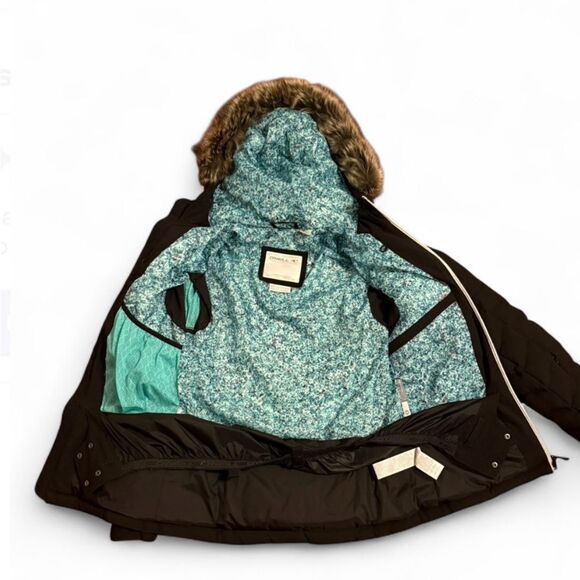 O'Neill Women's Black Puffer Jacket with Blue Lining - Picture 4 of 8